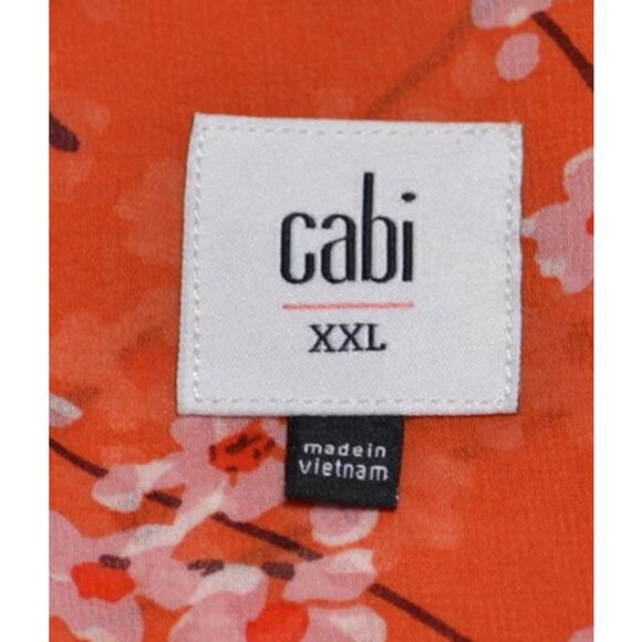 Cabi Coral Pink Floral Blossom VNeck Short Sleeve Blouse Boxy Fit Drapey Top XXL - Picture 4 of 7